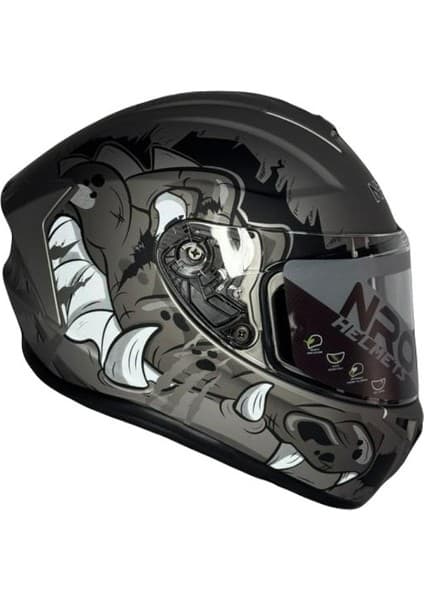 NRO Full Face Motosiklet Kaskı Nardo Grey Croco X2 6