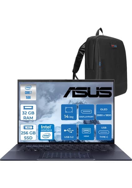 Asus Expertbook B9 OLED B9403CVAR-C73211TBB Ntel® Core™ 7 Processor 150U 32 GB 256 GB SSD Intel Graphic Freedos 14\