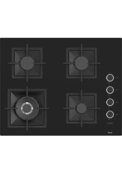 Ferre SC405-WFA Flameart Siyah Bğz. Döküm Izg. 65 cm Cam Ocak