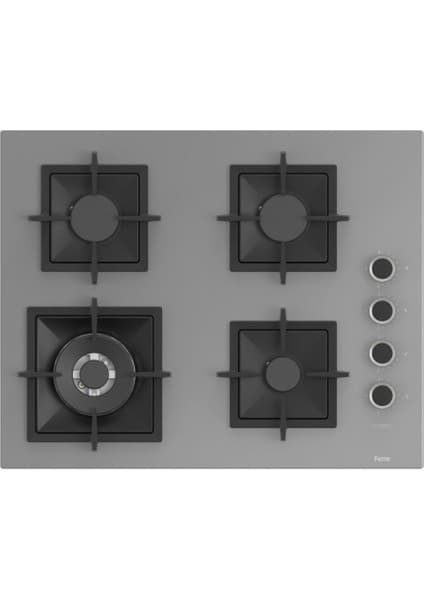 Ferre SC408-WFA Flameart Gri Bğz. Döküm Izg. 65 cm Cam Ocak