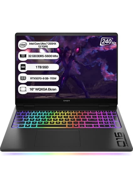 Hp Omen Max B92QXEA Intel Core Ultra 7 255HX 13 Tops 32GB 1tb SSD RTX5070-8GB Freedos 16\