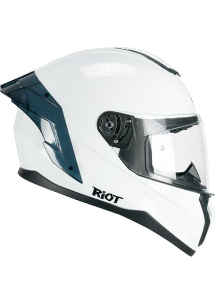 CGM 330A Rıot Sport Kapalı Kask Spoyler Beyaz -Xxl