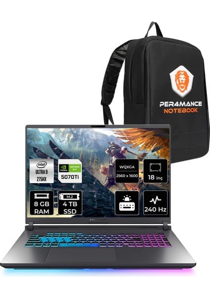 Asus Rog Strix G18 Intel Core Ultra 9 275HX 8gb 4tb SSD RTX5070TI/12GB 140W 18\