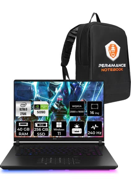 Asus Rog Strix G16 Intel Core Ultra 9 275HX 40GB 256GB SSD RTX5090/24GB 175W 16\