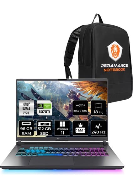 Asus Rog Strix G18 Intel Core Ultra 9 275HX 96GB 512GB SSD RTX5070TI/12GB 140W 18\