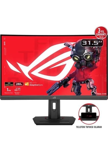 Asus 31.5" Fast Va Rog Strıx XG32WCMS 1ms 280HZ Hdmı-Dp Usbc Kavıslı Kamıng Monitör 2560X1440