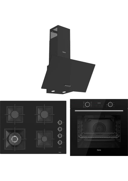 Ferre Fryart Sc Serisi Wok'lu Siyah 3'lü Ankastre Set ( XE63CS-SC405-D086 )