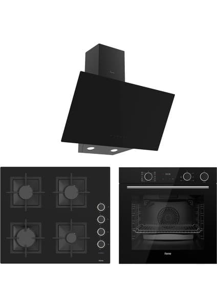 Ferre Fryart Sc Serisi Wok'lu Siyah 3'lü Ankastre Set ( XE64CS-SC405-D077 )