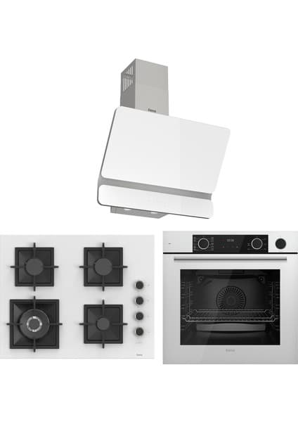 Ferre Fryart Sc Serisi Wok'lu Beyaz 3'lü Ankastre Set (XE64CB-SC406-D081)