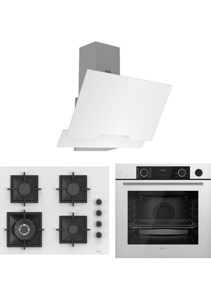 Ferre Fryart Sc Serisi Wok'lu Beyaz 3'lü Ankastre Set ( XE64CB-SC406-D064 )