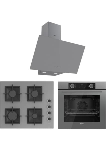 Ferre Fryart Sc Serisi Gri 3'lü Ankastre Set ( XE63CPR-SC208-D079 )
