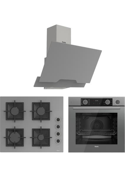 Ferre Fryart&steamart Sc Serisi Gri 3'lü Ankastre Set (XE64CPR-SC208-D065)