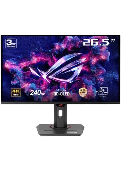 Asus Rog Strix OLED XG27UCDMG 26.5 Inç 240Hz 0.03MS 4K UHD Adaptive Sync Qd-Oled Pivot Gaming Monitör