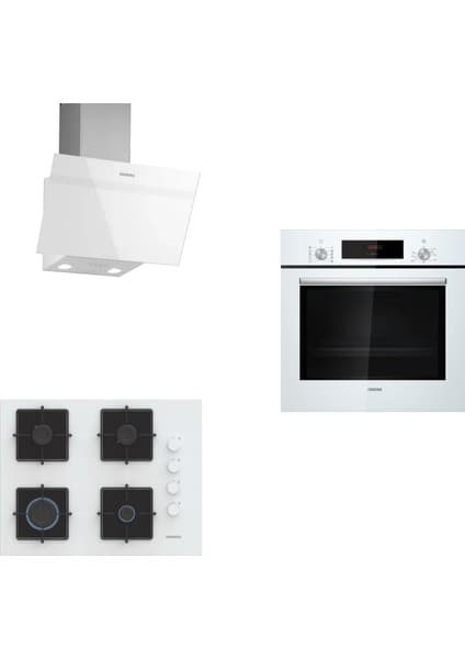 Siemens Beyaz 3 Lü Ankastre Set 170 ( HB012FBW1T - EO7C2PP30O - LC63KPJ20T ) 67 cm Ocak