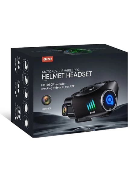 Serreha Kamera Interkom Kulaklık Q28 Motosiklet Kask Bluetooth Kulaklık 1080P
