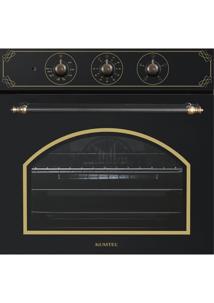 Kumtel Rustik Siyah Cam Ankastre Fırın 4 Prog. B66-SF3(MT)