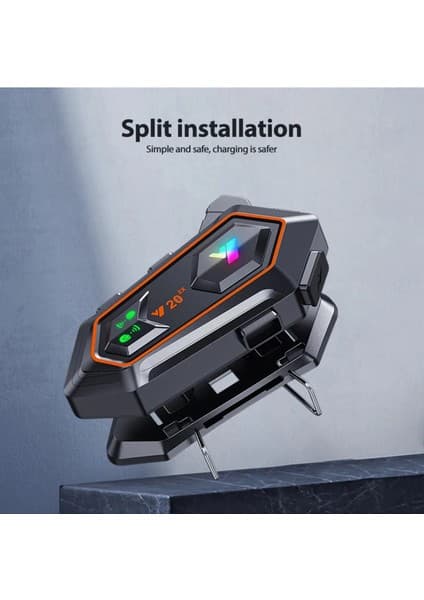 Vothoon Y20 2x 1000M Telsiz Mesafeli Özellikli 2 Kişi Bağlantılı Bluetooth Kask Kulaklık Fenerli