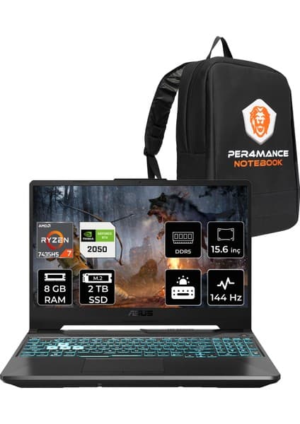 Asus Tuf Gaming A15 Amd Ryzen 7 7435HS 8gb 2tb SSD RTX2050/4GB 70W 15.6\