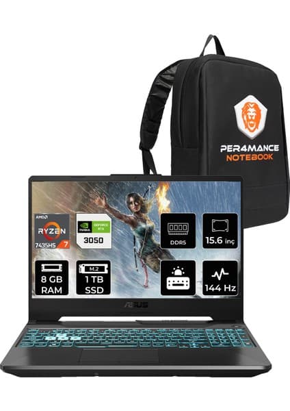 Asus Tuf Gaming A15 Amd Ryzen 7 7435HS 8gb 1tb SSD RTX3050/4GB 75W 15.6\