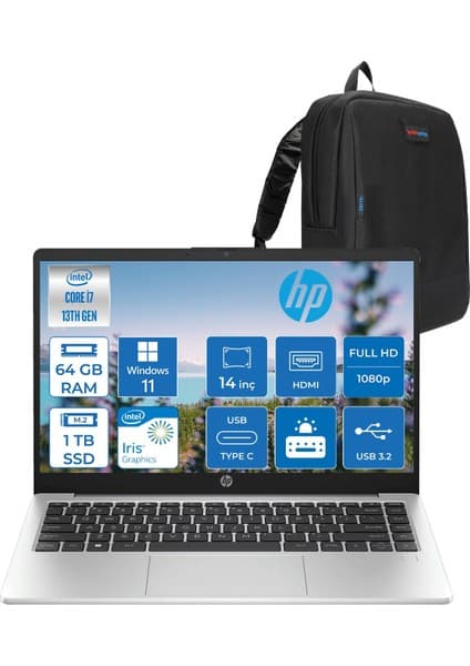 Hp 240 G10 Intel Core I7 1360P 64GB 1tb SSD 14\