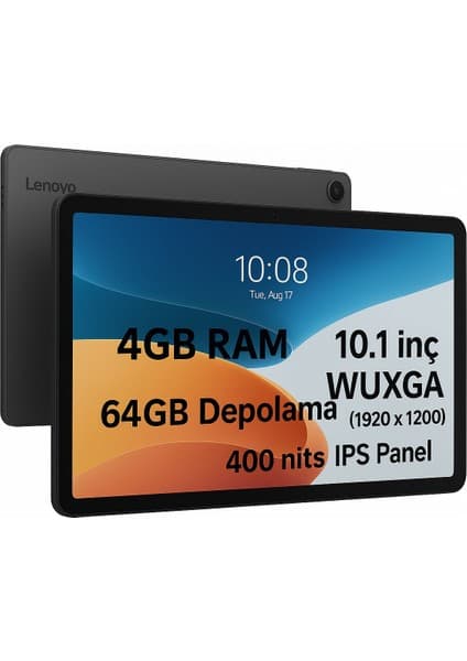 Lenovo Tab M10 TB311FU 4GB 64GB Depolama 10.1" WUXGA (1920X1200) IPS IP52 Android Tablet - ZAEK0030TR -Gri 6
