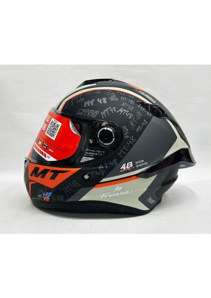 MT Targo S Ivan Ortola B4 Şeffaf Vizörlü V-14B Kapalı Kask Mat Renk