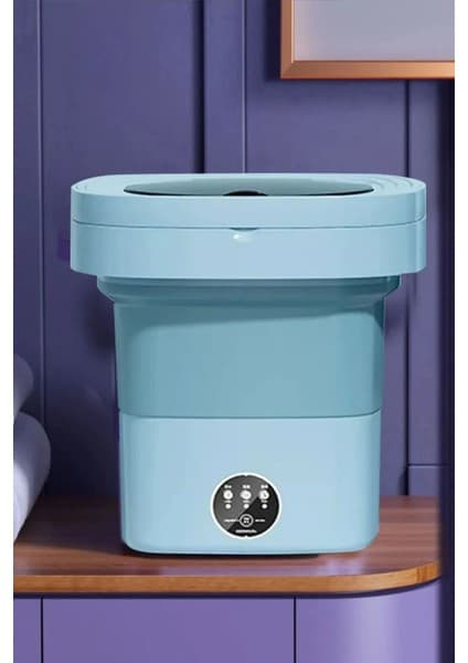 Mini Katlanabilir Çamaşır Makinesi Kamp, Karavan, Seyahat, 220V Girişli