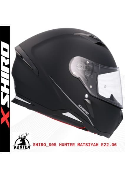 Shiro Shıro Kask Fullface Hunter M.c Mat Siyah Xl 6162