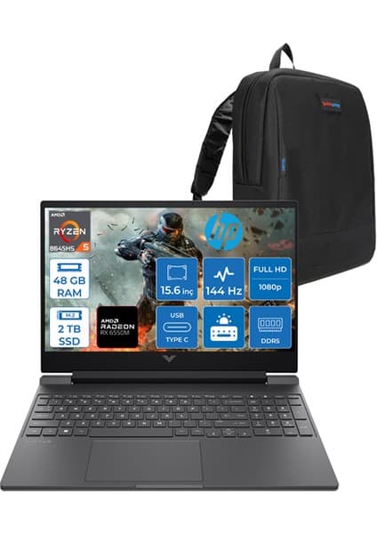 Hp Victus Amd Ryzen 5 8645HS 48GB Ddr5 2tb SSD Amd Radeon™ RX6550M/4GB Freedos 15.6\