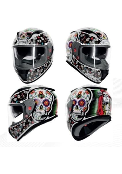 Shiro Shıro 5008 S08 Kask FF-605 Shadow Skullcandy Sv Xl 6162 (Gözlüklü)