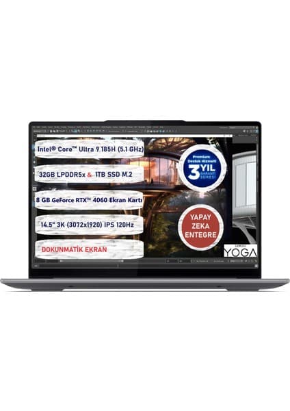Lenovo Yoga Pro 7 14IMH9 Intel® Core™ Ultra 9 185H 32GB 1tb SSD 8gb RTX4060 14,5\