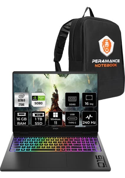 Hp Omen Max 16 Intel Core Ultra 9 275HX 16GB 1tb SSD RTX5080/16GB 16\