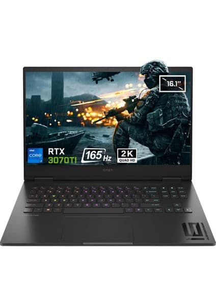 HP OMEN 16-K0008NT 7H8Z5EA Intel Core i7-12700H 32GB 1TB SSD RTX3070Ti 16.1 inç 165Hz QHD Freedos Taşınabilir Oyuncu Bilgisayarı