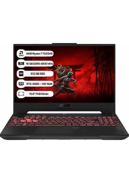 Asus Tuf FA507NVR-LP158 Ryzen 7 7435HS 24GB 512GB SSD Rtx 4060 8gb 140W 15.6\
