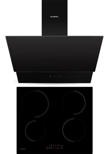 Kumtel 2'li Siyah Indüksiyonlu Ankastre Set (Davlumbaz-Ocak)