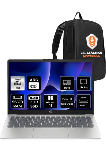 Hp 14 Intel Core Ultra 7 155H 96GB 2tb SSD 14\