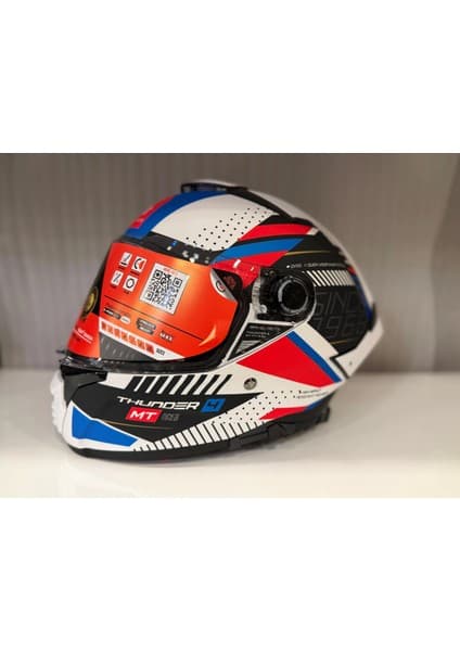 Mt Helmets Kask mt Thunder 4 Sv Luminence A7 Mat Beyaz/mavi