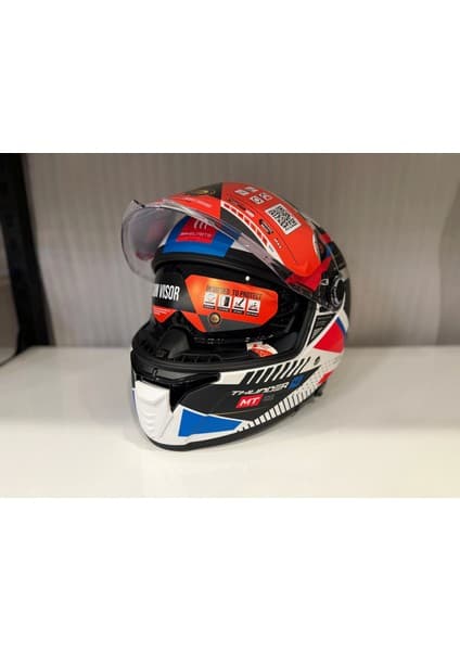 Mt Helmets Kask mt Thunder 4 Sv Luminence A7 Mat Beyaz/mavi 7