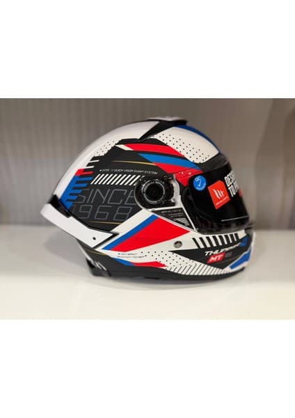 Mt Helmets Kask mt Thunder 4 Sv Luminence A7 Mat Beyaz/mavi 8