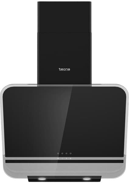 Tecna 8871 60 cm Siyah Duvar Tipi Davlumbaz - Beyaz Cam Detaylı, Dokunmatik Kontrollü