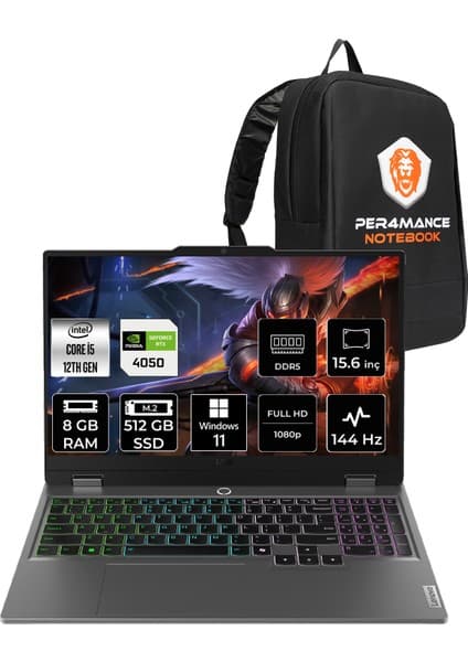 Lenovo Loq Intel Core I5 12600HX 8gb 512GB SSD RTX4050/6GB 105W 15.6\