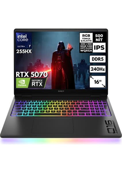 Hp Omen Max 16-AH0021NT Ultra 7-255HX 32-GB DDR5 2 TB SSD RTX5070 (8gb-Gddr7) 16\