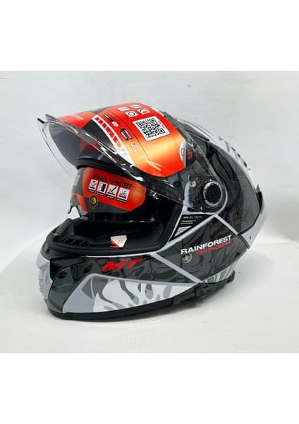 MT Thunder 4sv Rainforest C2 Şefaf Vizörlü Kask Parlak Renk