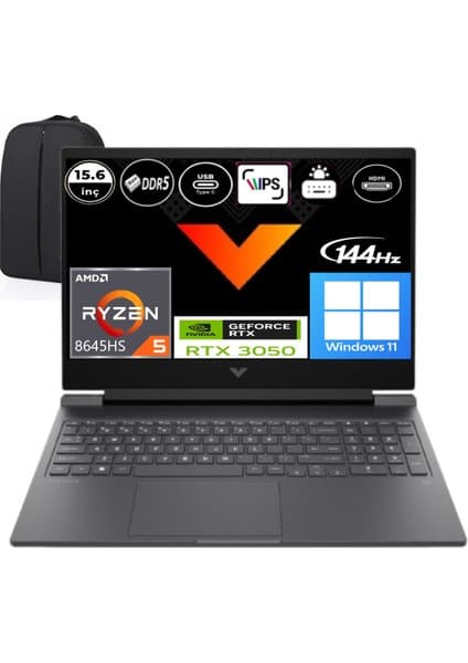 Hp Victus Amd Ryzen 5-8645HS 16 GB Ram 512 GB RTX3050 6gb Windows 11 Pro 15.6\