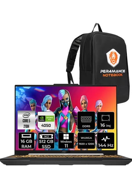 Asus Tuf Gaming F16 Intel Core Ultra 5 210H 16GB 512GB SSD RTX4050/6GB 140W 16\