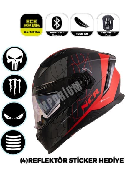 NCR Emporium Ncr Stream Full Face Kapalı Kask (Ece-06)