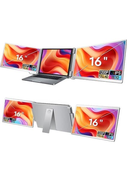 NPO NPM11 16" Fhd 1200P IPS Type-C Taşınabilir 2'li Monitör Çoklayıcı Standlı Notebook Monitör