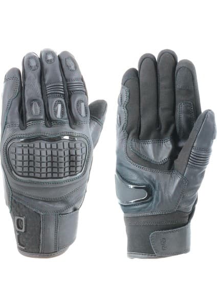OJ Bad Siyah Korumalı Motosiklet Eldiveni L