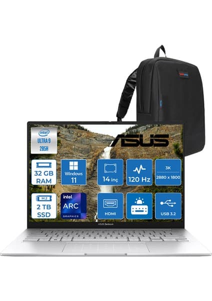 Asus Zenbook 14 Intel Core Ultra 9 285H 32GB LPDDR5X 2tb 14\