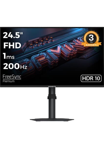 Gigabyte G25F2 24.5 1920X1080 Fhd 200Hz 1ms HDMI Dp HDR10 Freesync Premium IPS Gaming Monitör